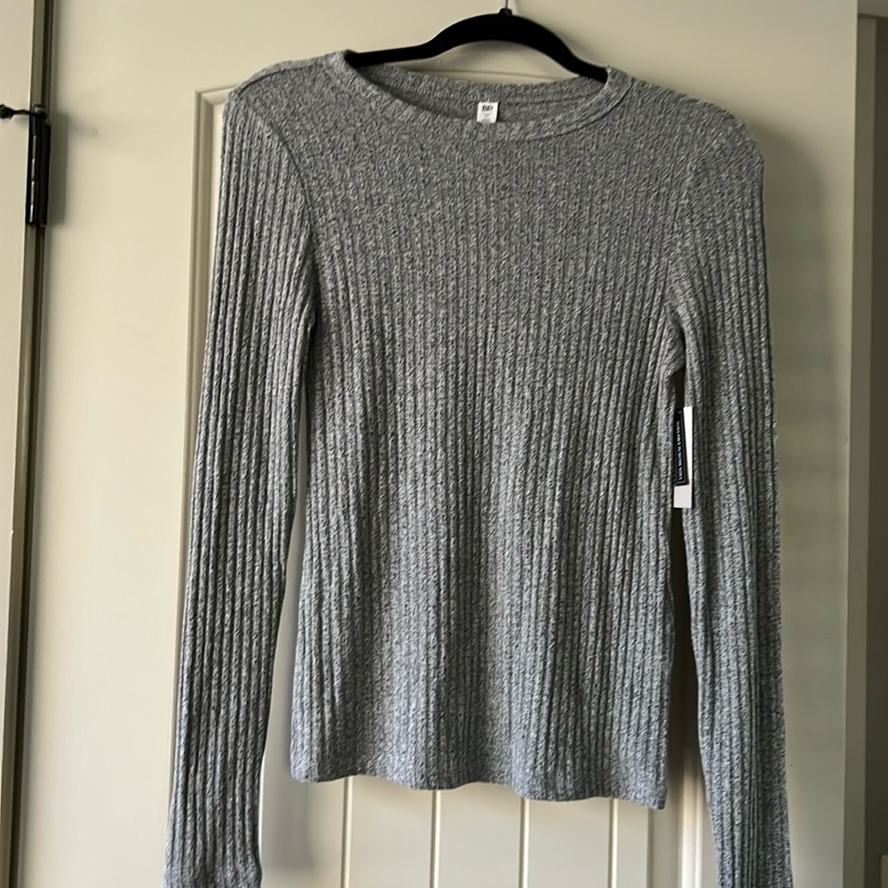 BP. Ribbed Gray Long Sleeve
